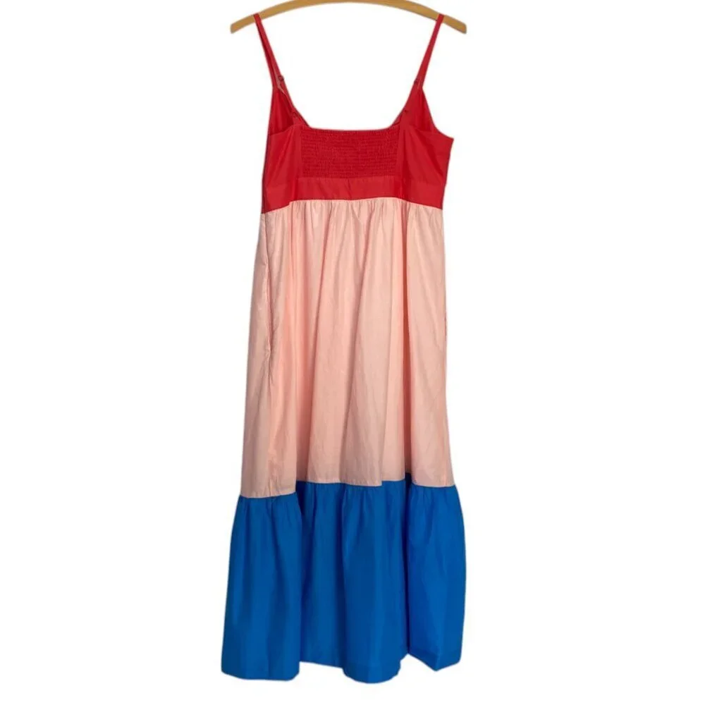 J.Crew Colorblock tie-front cutout midi dress